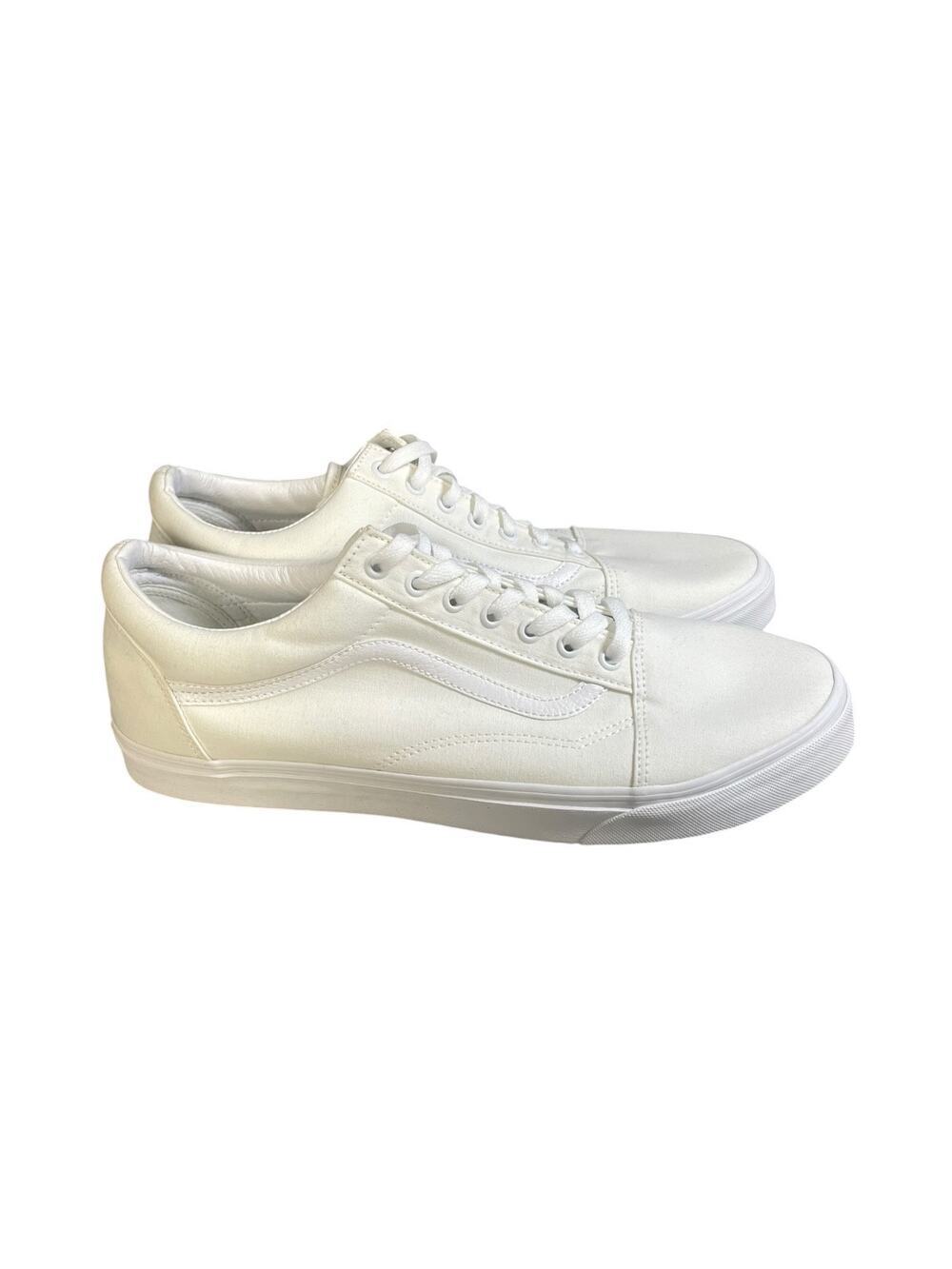 Vans Old Skool Men’s Monochrome True White Sneakers Size-13